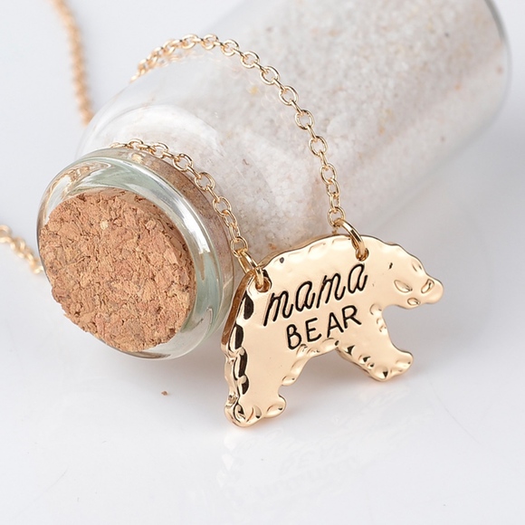 Mama Bear BEAR Necklace Pendant Gold - Picture 2 of 4
